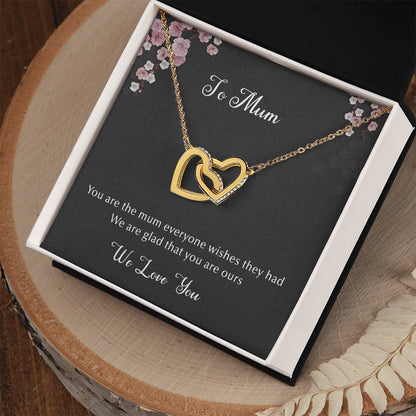 We Love Mum Interlocking Hearts Necklace