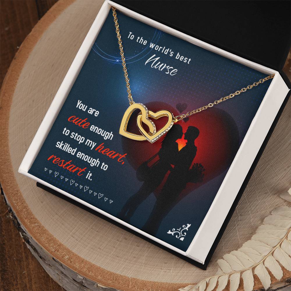 World'S Best Nurse Interlocking Hearts Necklace