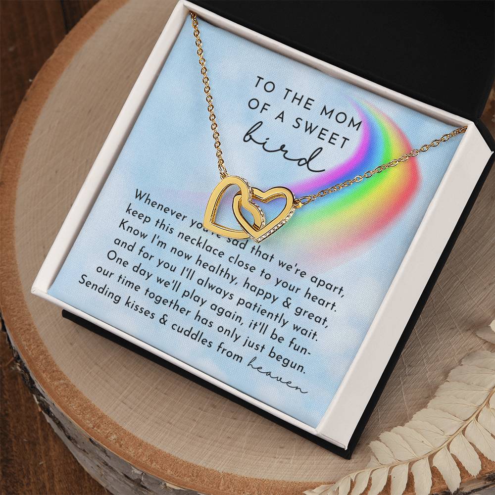 Bird Rainbow Remembrance Interlocking Hearts Necklace Day
