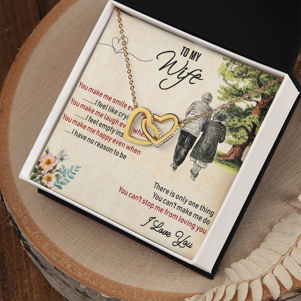To My Wife Interlocking Hearts Necklace Message Card