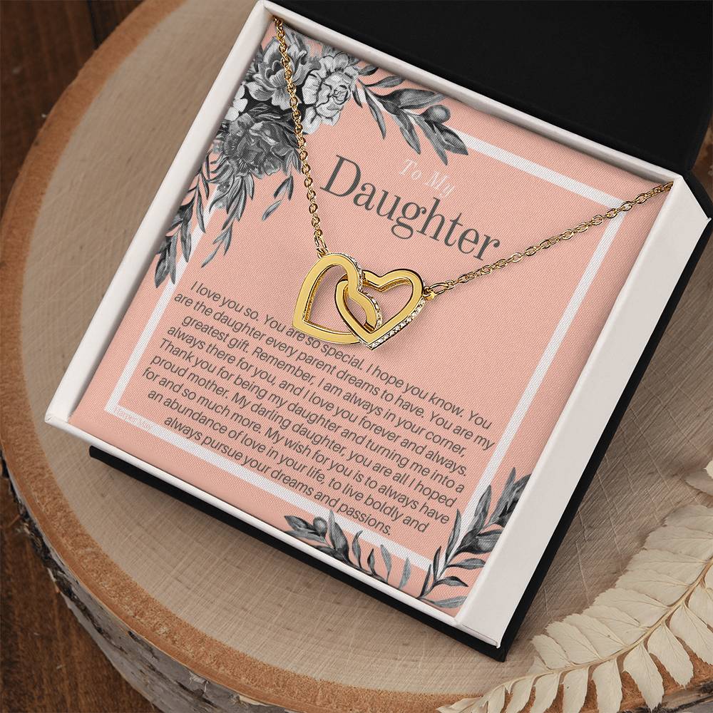 Daughter Gift Interlocking Hearts Necklace