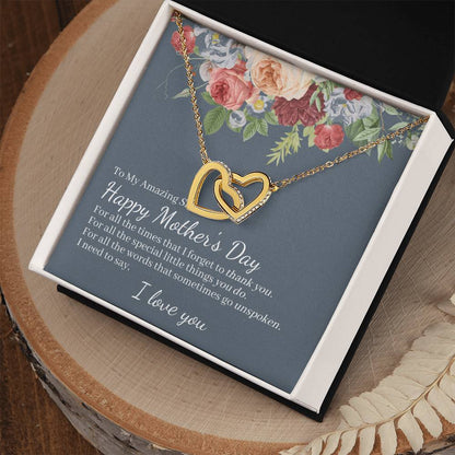 Amazing Sister Happy Mother'S Day Interlocked Hearts Necklace Interlocking Hearts Necklace