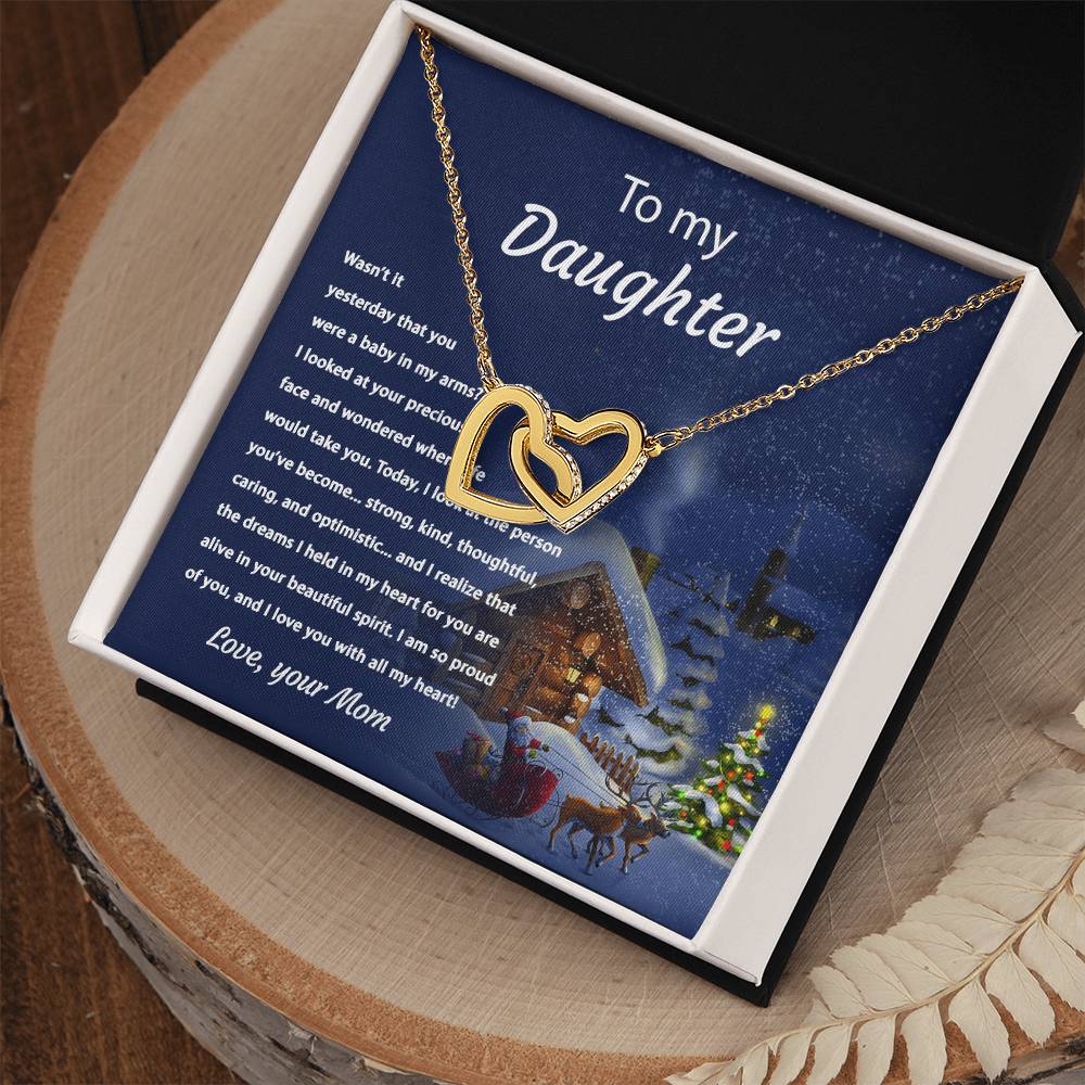 Tou My Daughter - Proud Of You - Necklace Interlocking Hearts Necklace