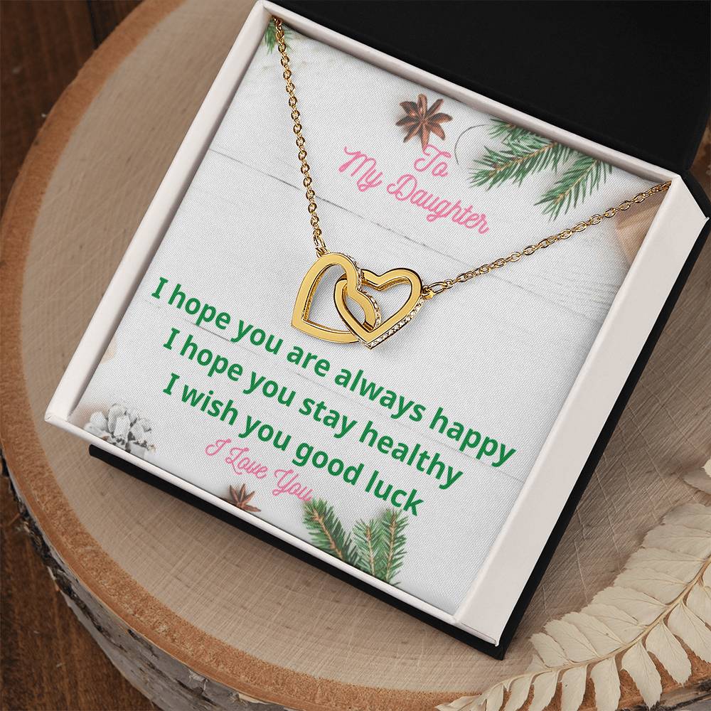 Gift For Daughter Daughter Necklace From Mom Or Dad To Daughter Daughter'S Birthday Daughter'S Graduation. Interlocking Hearts Necklace
