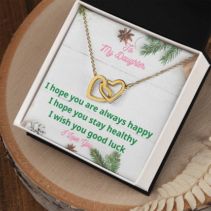 Gift For Daughter Daughter Necklace From Mom Or Dad To Daughter Daughter'S Birthday Daughter'S Graduation. Interlocking Hearts Necklace