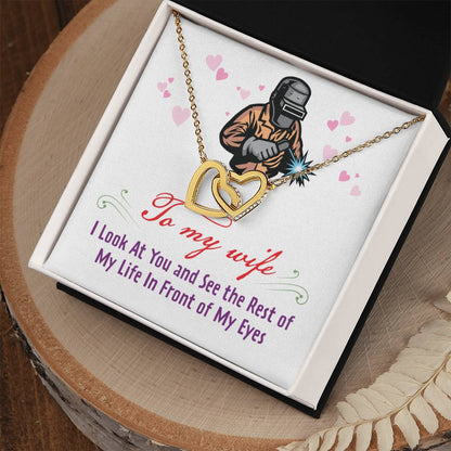 Welder'S Wife - Interlocking Heart Necklace Interlocking Hearts Necklace