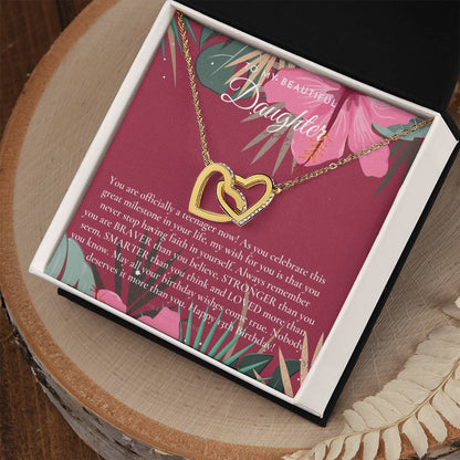 Gift For 13 Year Old Girl Gifts 13Th Birthday Girl 13Th Birthday Gift Thirteenth Birthday Necklace Teen Birthday Gift Official Teenager Interlocking Hearts Necklace