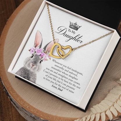 Daughter Straighten Your Crown In Usa Interlocking Hearts Necklace