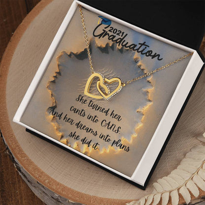2021 Graduation Sister Interlocking Hearts Necklace