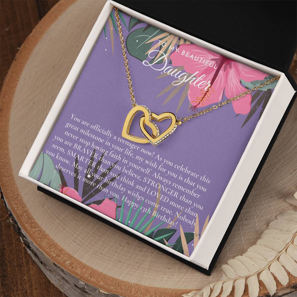 Gift For 13 Year Old Girl Gifts 13Th Birthday Girl 13Th Birthday Gift Thirteenth Birthday Necklace Teen Birthday Gift Official Teenager Interlocking Hearts Necklace