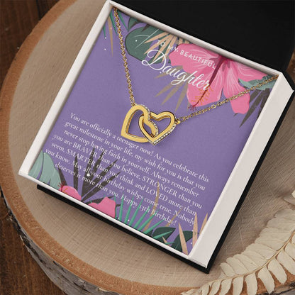 Gift For 13 Year Old Girl Gifts 13Th Birthday Girl 13Th Birthday Gift Thirteenth Birthday Necklace Teen Birthday Gift Official Teenager Interlocking Hearts Necklace