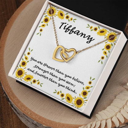 You Are Braver Than You Believe Interlocking Hearts Necklace