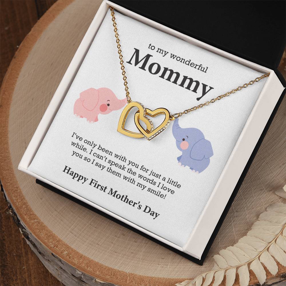 To My Wonderful Mommy Interlocking Hearts Necklace