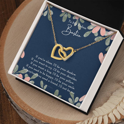 Best Friend Necklace Best Friend Gift Gift For Friend Friendship Interlocking Necklace Friend Forever Gifts Interlocking Hearts Necklace
