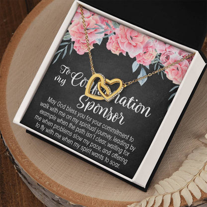 Confirmation Sponsor Interlocking Hearts Necklace Gift For Women Sponsor Confirmation Necklace Gifts For Sponsors Religious Thank You Gift