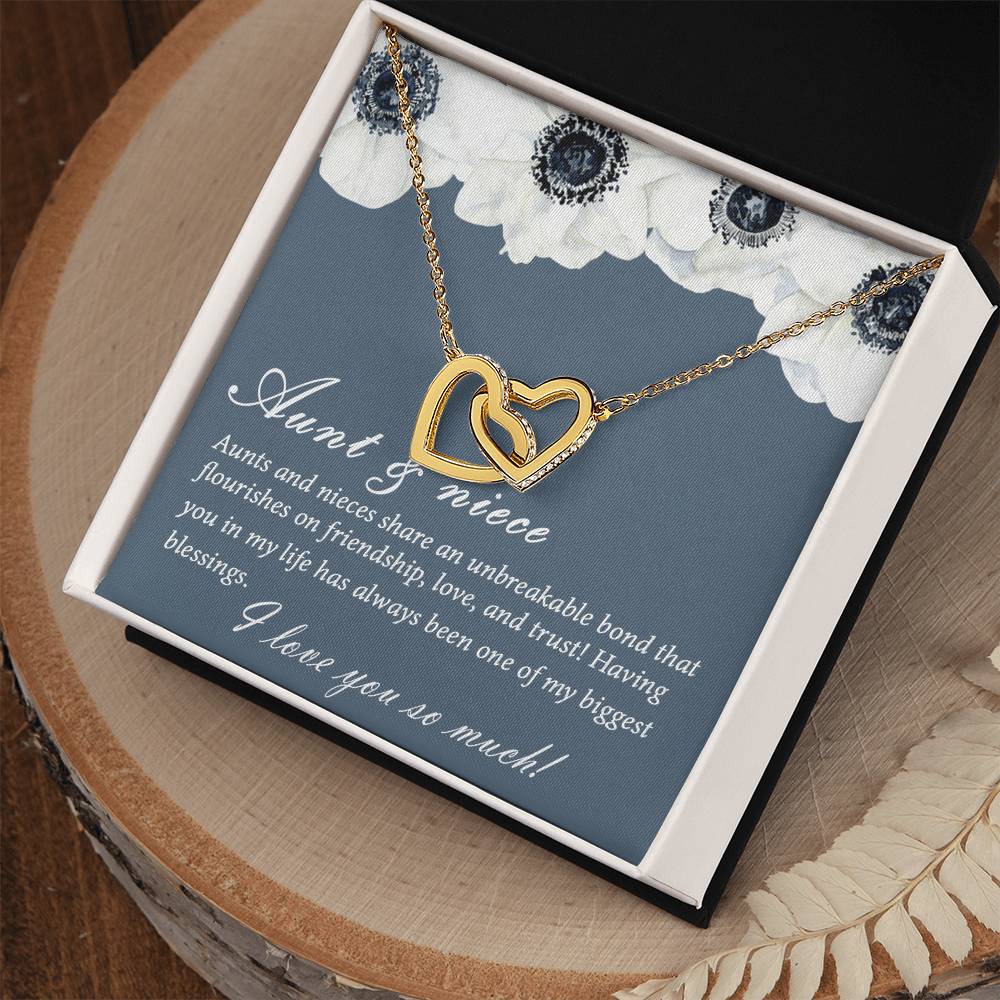 Aunt And Niece Necklace Special Niece Necklace Aunt And Niece Gift Niece Keepsakes Gift For Niece From Aunt Interlocking Hearts Necklace
