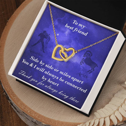Aquarius To Aries Best Friend Interlocked Hearts Necklace Interlocking Hearts Necklace