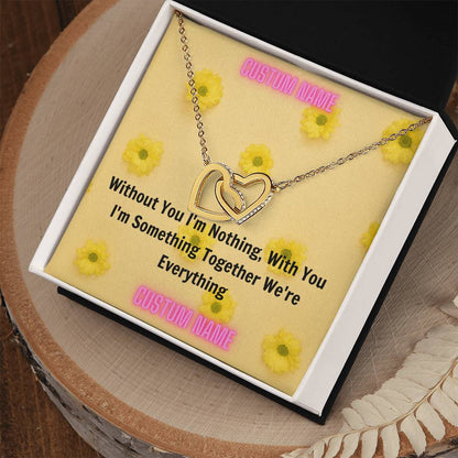 Beautiful Gift For Daughter Birthday Christmas Wedding. From Mom To Daughter From Dad To Daughter From Husband To Wife Interlocking Hearts Necklace