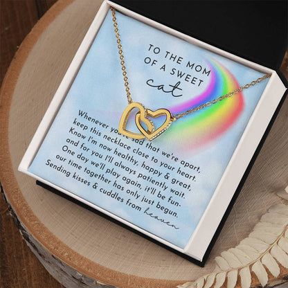 Cat Memorial Interlocking Hearts Necklace Day Rainbow Remembrance