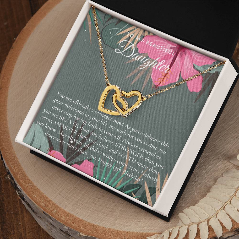 Gift For 13 Year Old Girl Gifts 13Th Birthday Girl 13Th Birthday Gift Thirteenth Birthday Necklace Teen Birthday Gift Official Teenager Interlocking Hearts Necklace