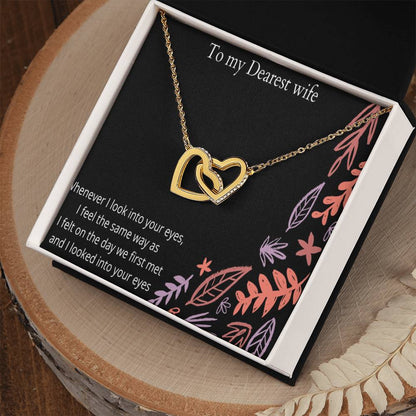 To My Wife Interlocking Hearts Necklace