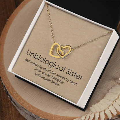 Unbiological Sister Gift Best Friend Necklace Big Little Sorority Soul Sister Bridesmaid Gift Interlocking Hearts Necklace