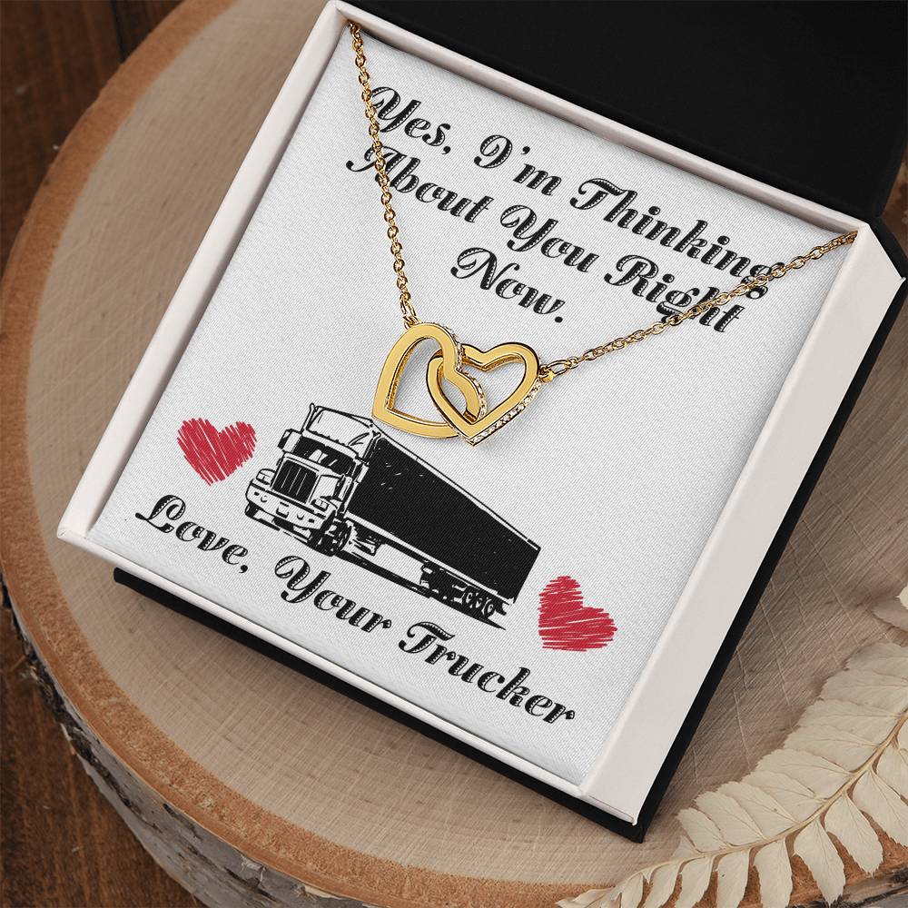 Trucker'S Girlfriend- Interlocking Heart Necklace Interlocking Hearts Necklace