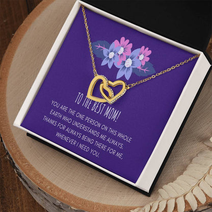Gift For Mom From Daughter Mother Daughter Necklace Mom Gift From Daughter To My Mother Mother'S Birthday Best Mom Gift Message Card Interlocking Hearts Necklace