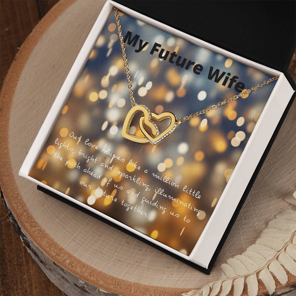 Entwined Hearts Necklace - My Future Wife - Our Love Shines Interlocking Hearts Necklace
