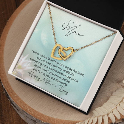 You Are The World Mother'S Day Double Hearts Interlocking Hearts Necklace