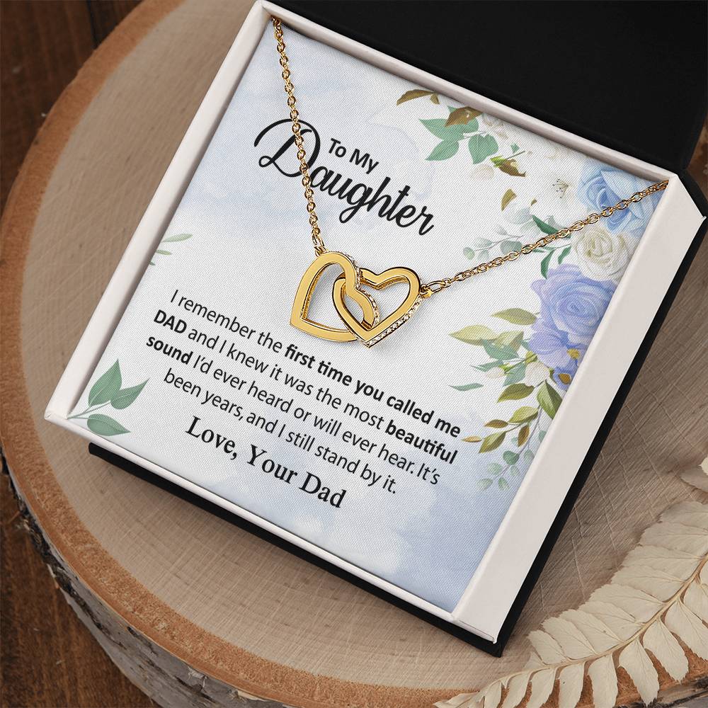 Gift For Daughter From Dad Daughter Gift From Dad To My Daughter Daughters Birthday Unique Grown Up Daughter Interlocking Hearts Necklace