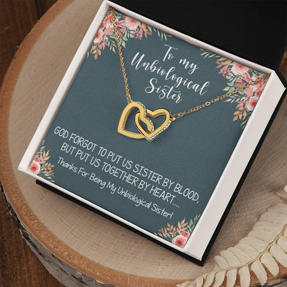 Unbiological Sister Interlocking Hearts Necklace Gift Best Friend Necklace Soul Sister Bridesmaid Gift Bff Gift