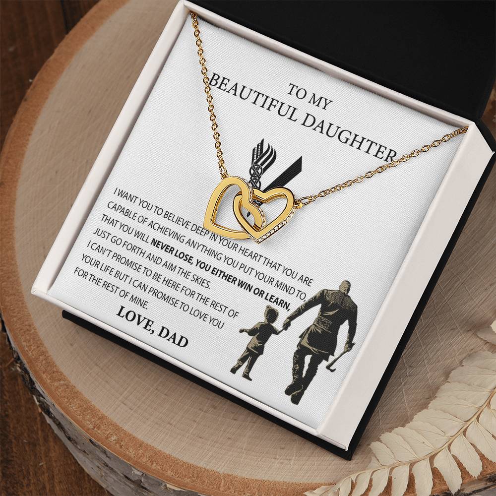 Best Gift For Daughter From Dad Necklace Gift For Daughter From Dad Viking Style Interlocking Heart Necklace For Daughter Interlocking Hearts Necklace