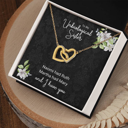 Unbiological Sister Necklace Naomi Had Ruth Twin Hearts Interlocking Hearts Necklace