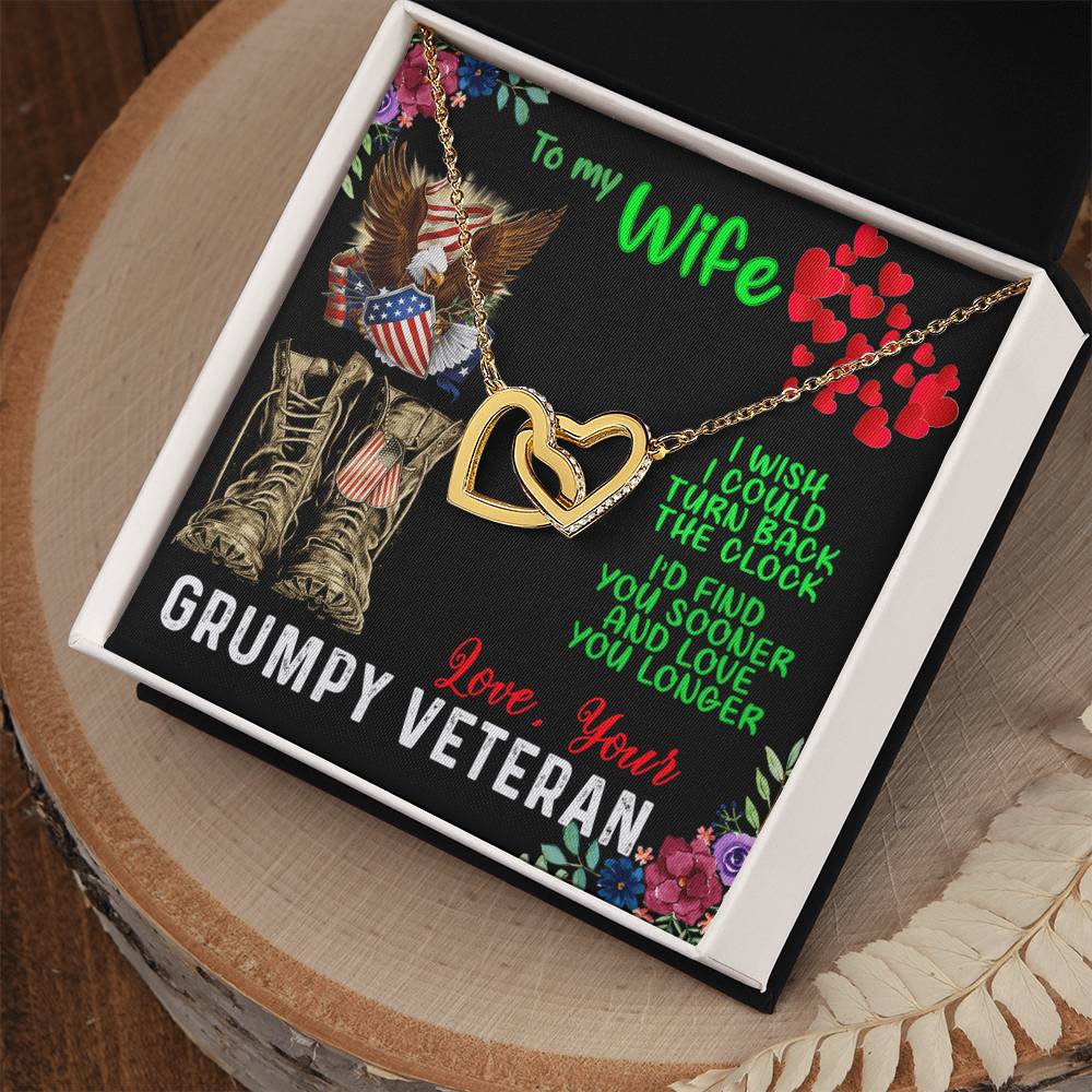 Veteran Wife Interlocking Heart Necklace Interlocking Hearts Necklace