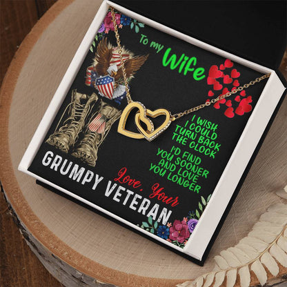 Veteran Wife Interlocking Heart Necklace Interlocking Hearts Necklace