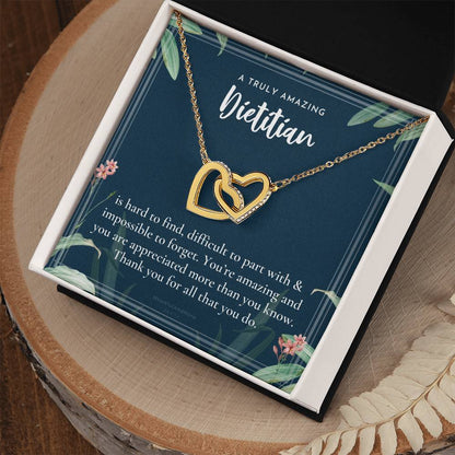 Gift For Dietitian Dietitian Appreciation Gift A Truly Amazing Dietitian Gift Interlocking Hearts Necklace