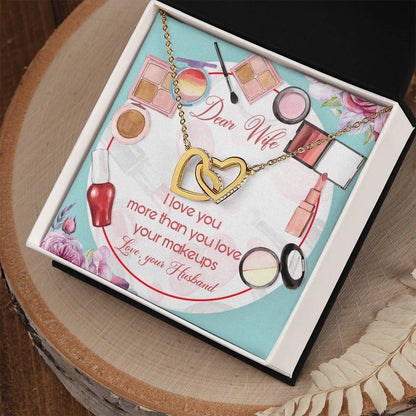 Dear Wife Interlocking Hearts Necklace Message Card