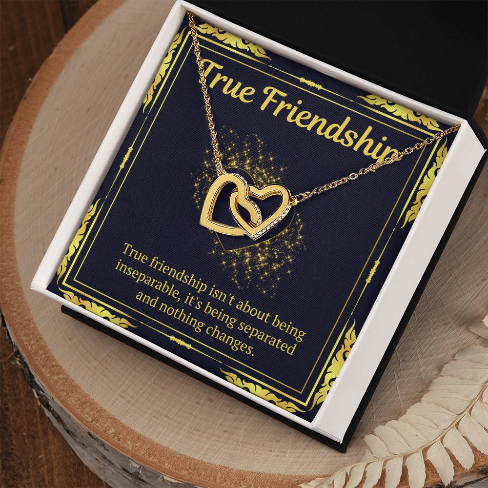 True Friendship Necklace Interlocking Hearts Necklace