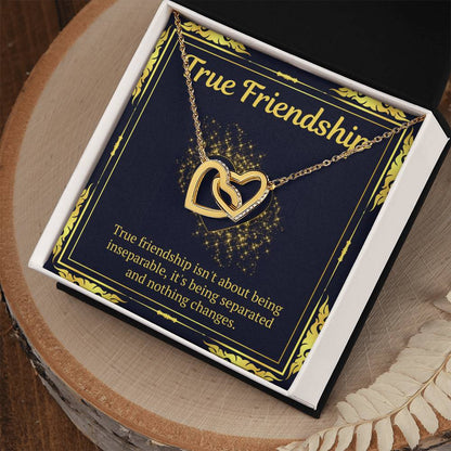 True Friendship Necklace Interlocking Hearts Necklace