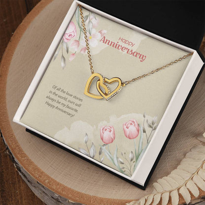 Anniversary Edition Our Story Is Always My Favorite - Interlocking Hearts Necklace