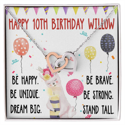 16. Happy 10Th Birthday Willow Interlocking Hearts Necklace