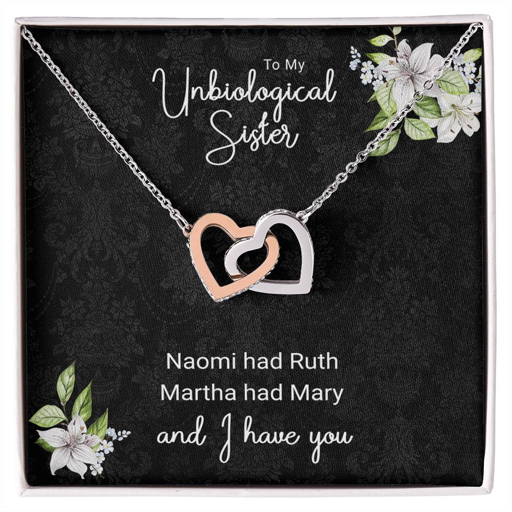 Unbiological Sister Necklace Naomi Had Ruth Twin Hearts Interlocking Hearts Necklace