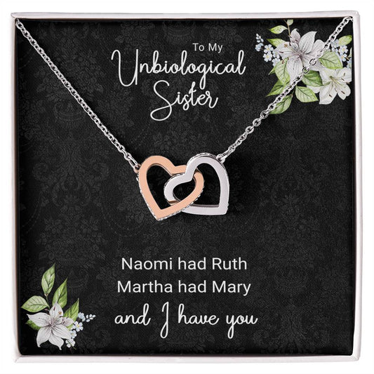 Unbiological Sister Necklace Naomi Had Ruth Twin Hearts Interlocking Hearts Necklace
