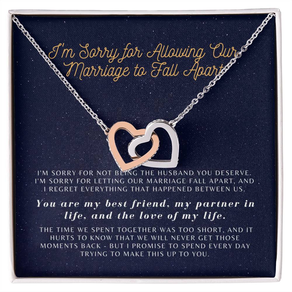Apology Gift For Wife From Guilty Husband Interlocking Hearts Necklace