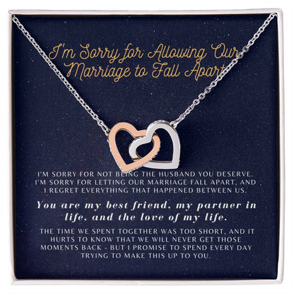 Apology Gift For Wife From Guilty Husband Interlocking Hearts Necklace