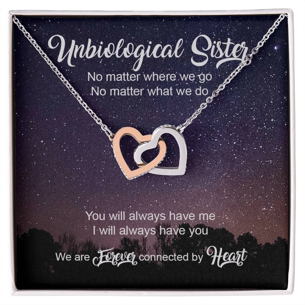 Unbiological Sister Luxury Necklace Interlocking Hearts Necklace