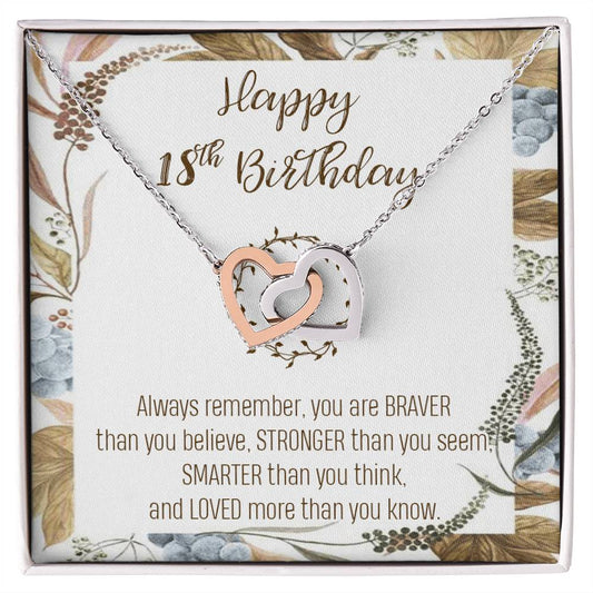 18Th Birthday Necklace Women September Birthday Necklace Birthday Interlocking Hearts Necklace 18 Year Old Gift Custom Birthday Necklace