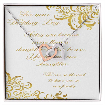 Daughter-In-Law Wedding Interlocking Hearts Necklace