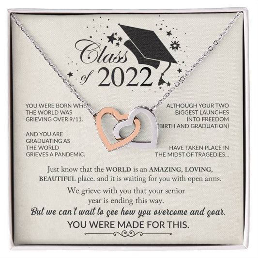 Daughter Graduation Gifts - Infinity Heart Necklace With Message Card Perfect Gift For Her Interlocking Hearts Necklace